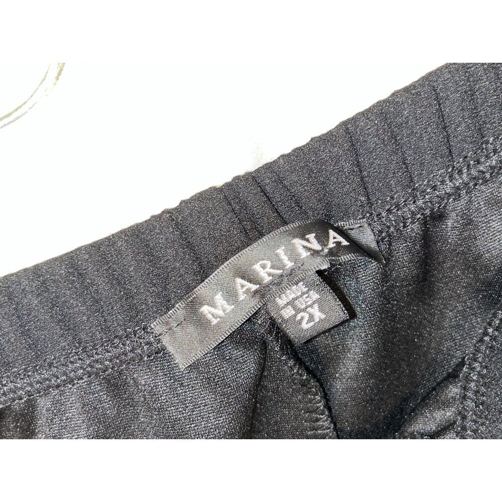 Marina Black Pearl Embellishments Studded Wide-Leg Pants Women's Plus Size 2X - Picture 7 of 13